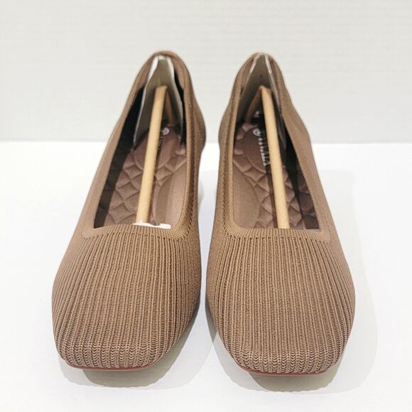 Vivaia Melody Pro Heels Women's 36.5 US 6 Square Toe Chunky Espresso Brown Pumps - Picture 3 of 13